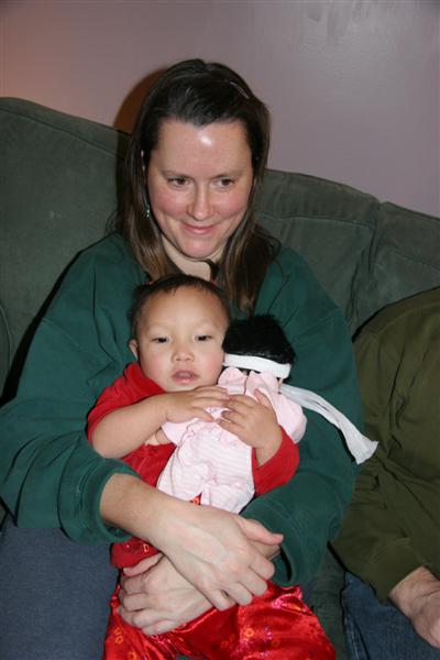 Hugging LingLing, the Chinese Doll